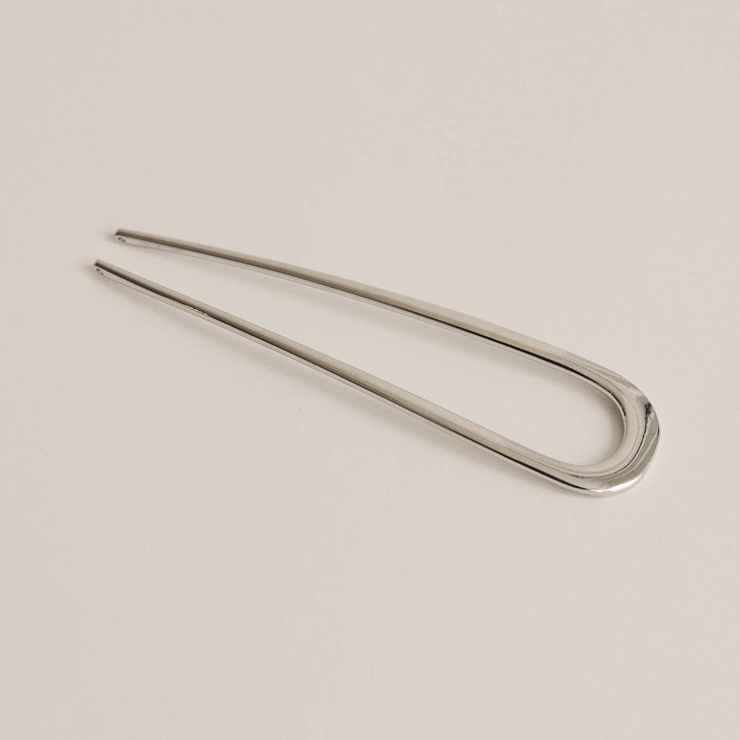 Silver Minimalist Bent U-Shaped Hair Stick