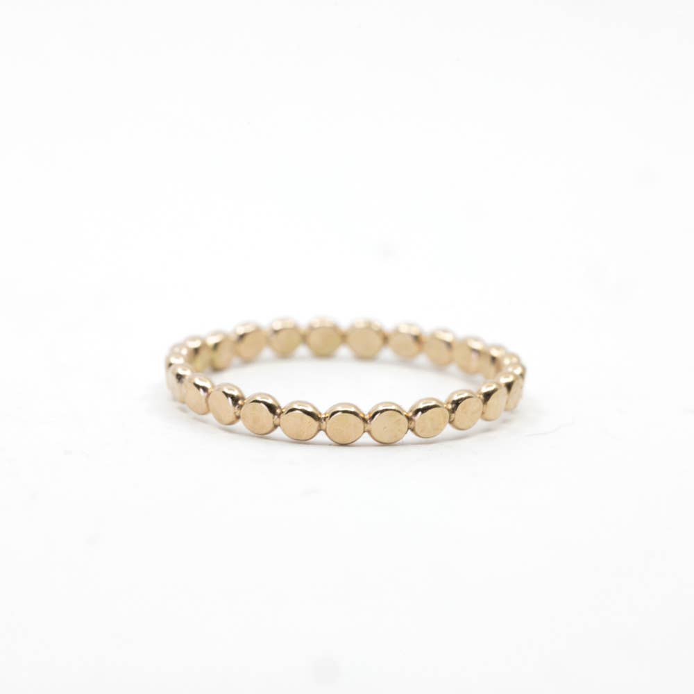 Coin Hammered Disc Ring in Gold Filled or Sterling Silver