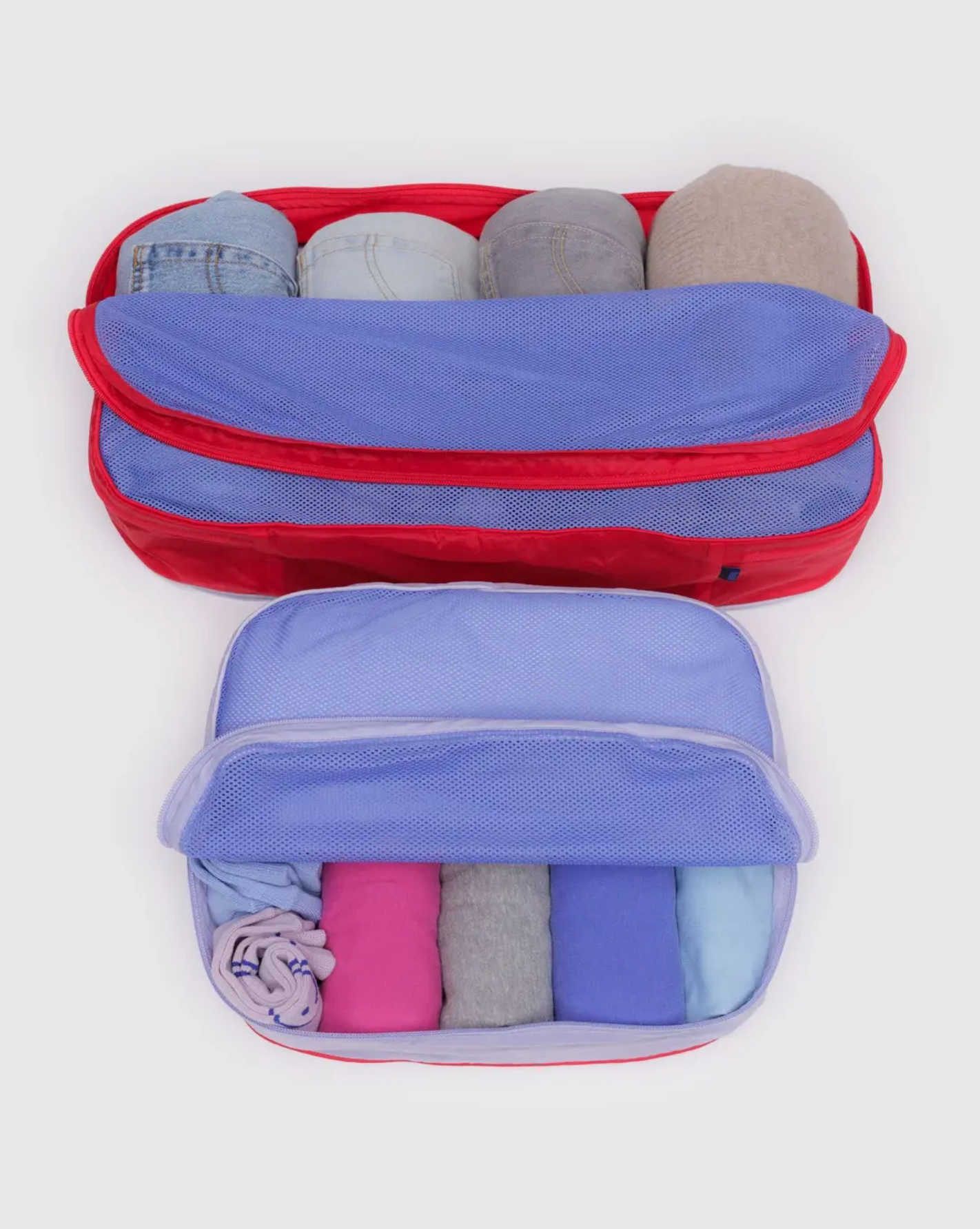 Large Packing Cube Set in Mesh Berry