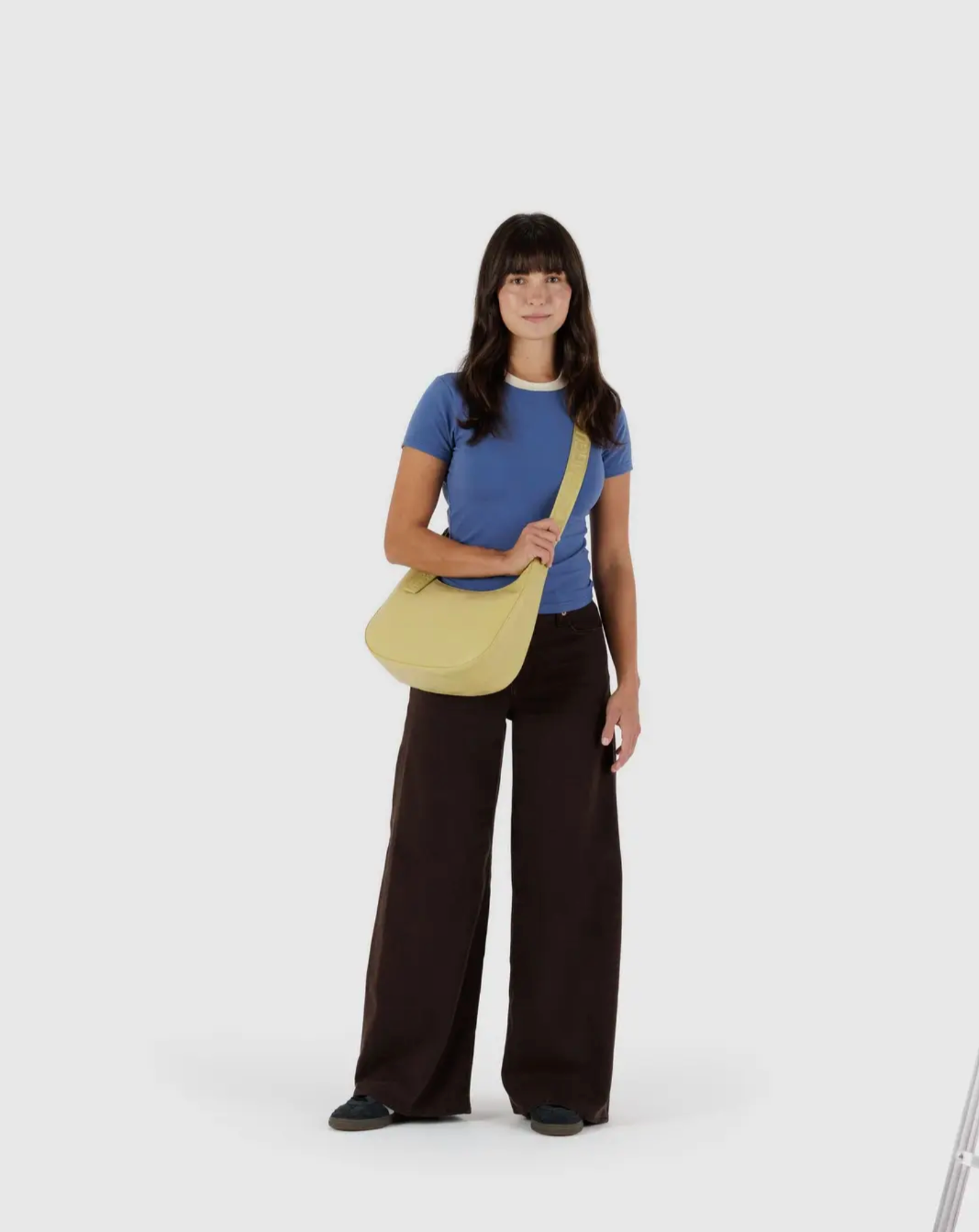 Medium Recycled Leather Crescent Bag in Straw