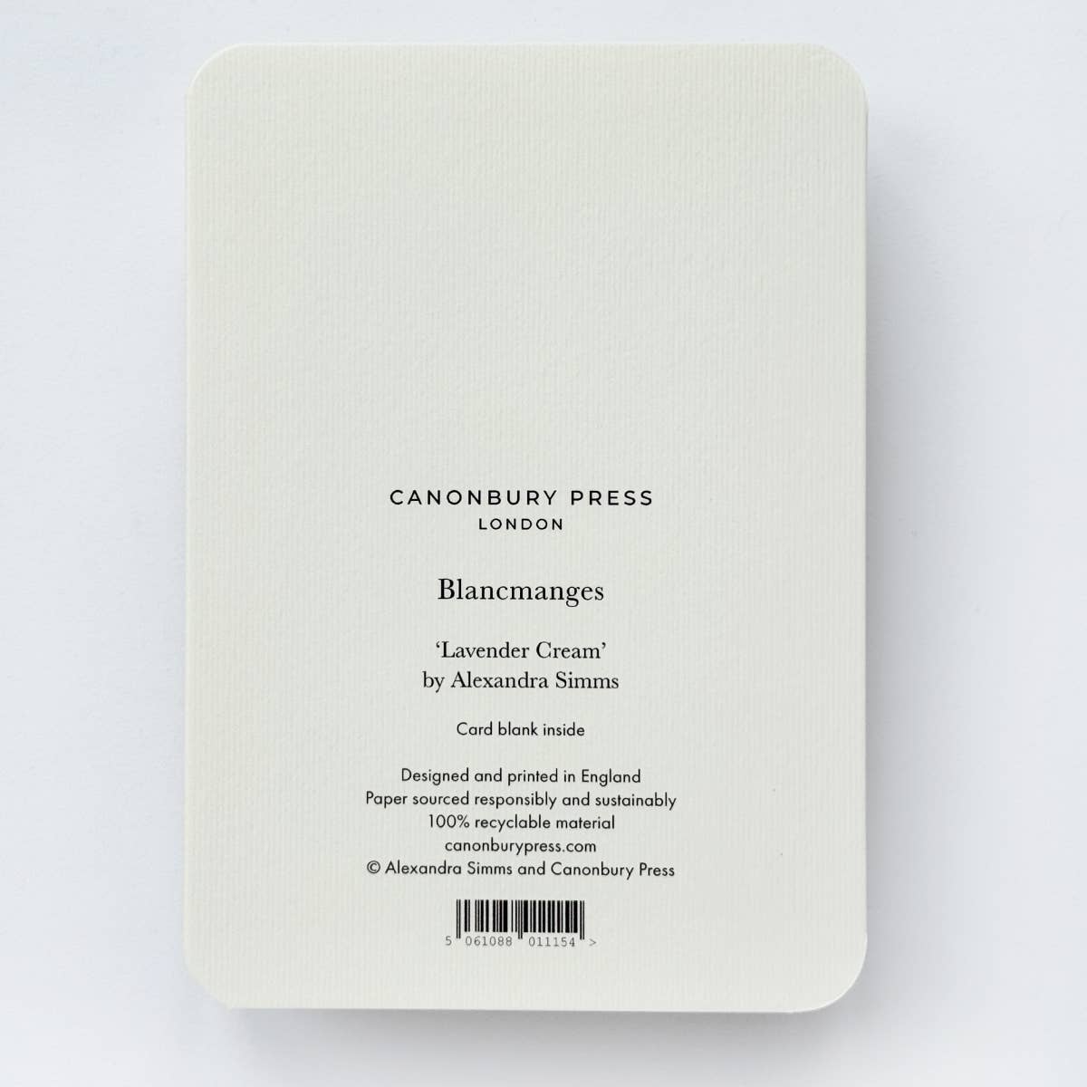 Lavender Cream Blancmange Greeting Card