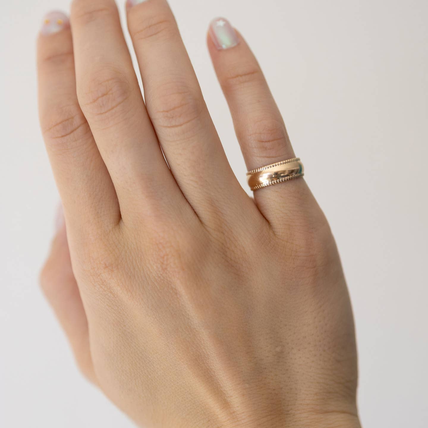 Juno Wide Band Ring in Sterling Silver or Gold-filled