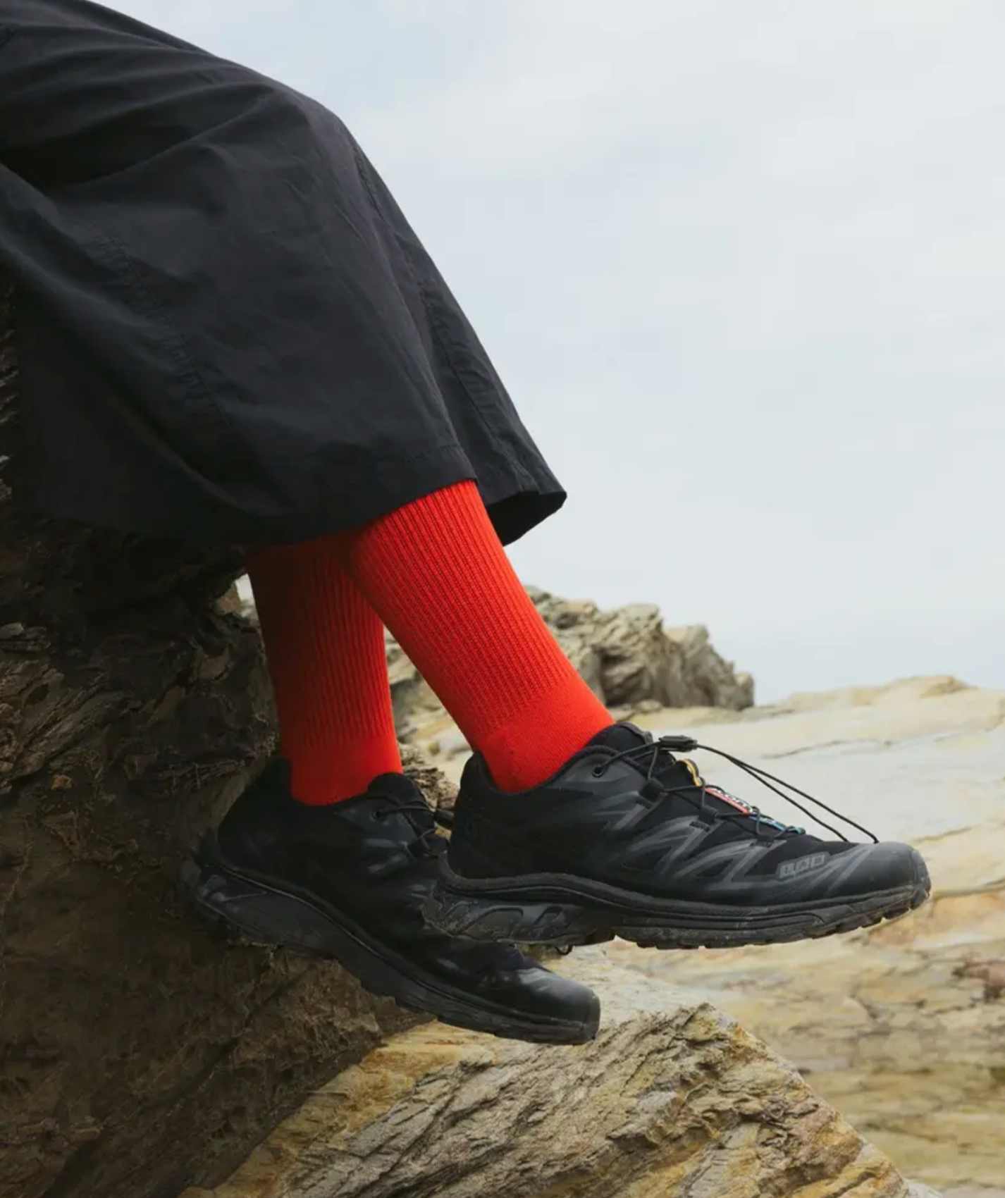Ribbed Sock in Candy Apple