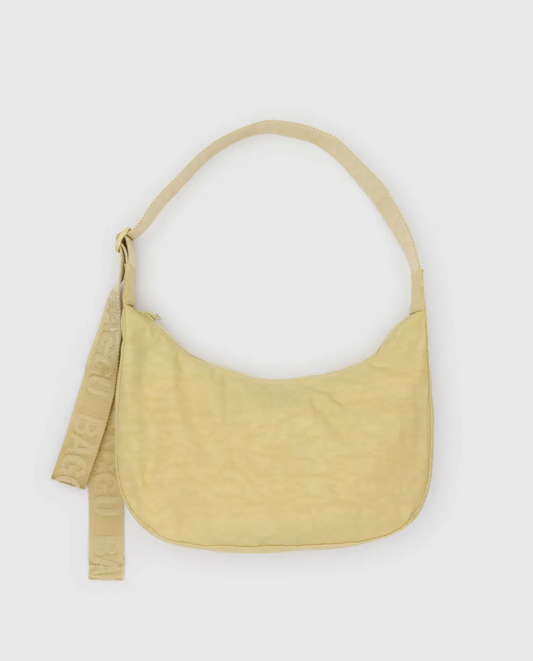 Medium Nylon Crescent Bag in Butter