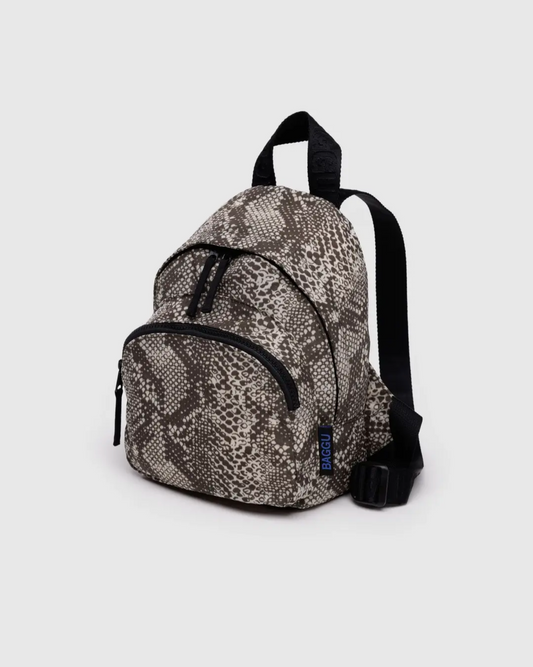 Mini Nylon Backpack in Snakeskin