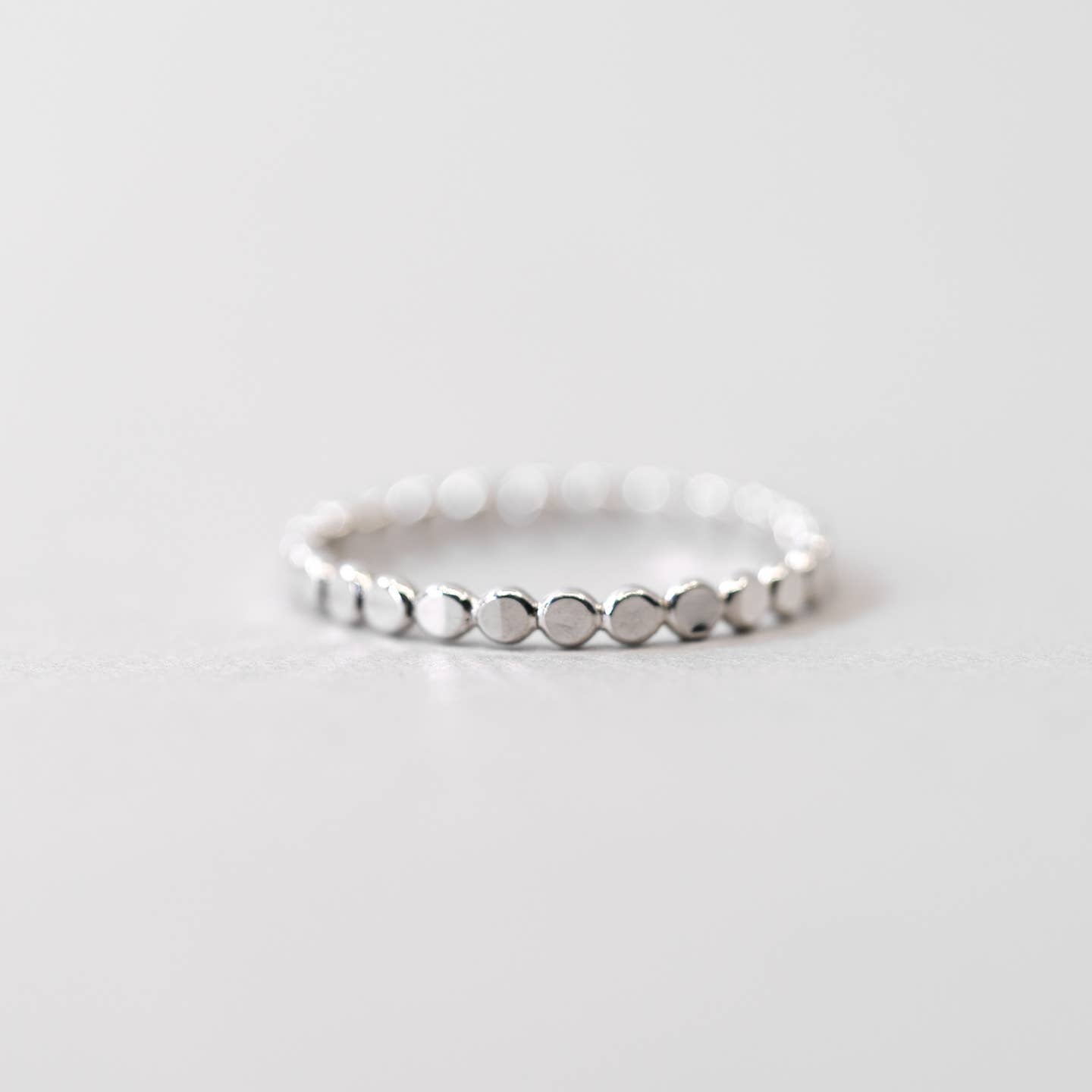 Coin Hammered Disc Ring in Gold Filled or Sterling Silver