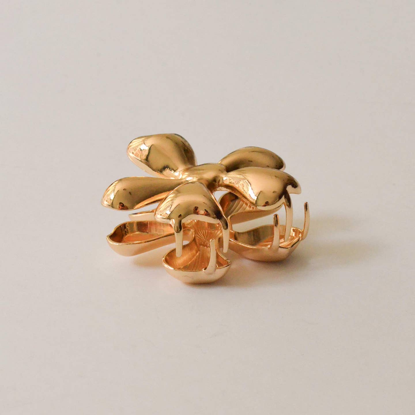 Gold Flower Metal Hair Claw Clip
